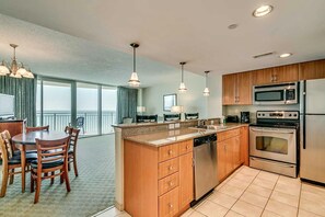 Full kitchen with granite countertops 