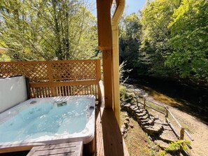 Hot Tub and creek view