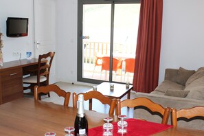 Settle into the dining area and enjoy a nice meal.