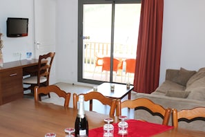 Settle into the dining area and enjoy a nice meal.