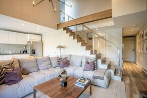 Living Room - Staircase to 2nd Master Bedroom, Rooftop & Office