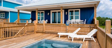pool /deck that faces beach