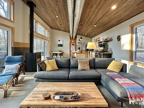 Cozy up in the living room with a book