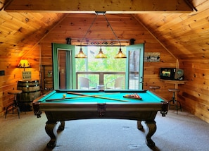 Pool table in the loft area.