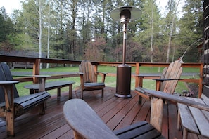 Outdoor living on other end of deck.