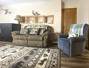Relax in front of the tv with reclining loveseat and chair.