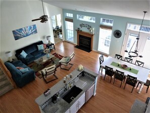 View from the loft - welcoming open floor plan