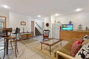 Bottom level entertainment area.