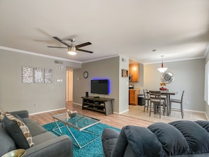 Living room and dining area