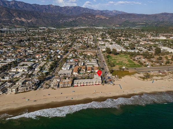 Arial view showing location of condo.
