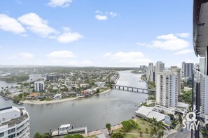 Time to relax and unwind in our balcony with the city and the river views