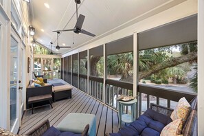 Screened porch perfect to take in the ocean breeze