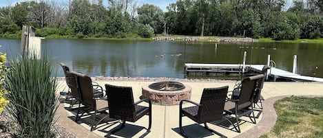 Sit around the firepit and watch the geese swim by while making s'mores.