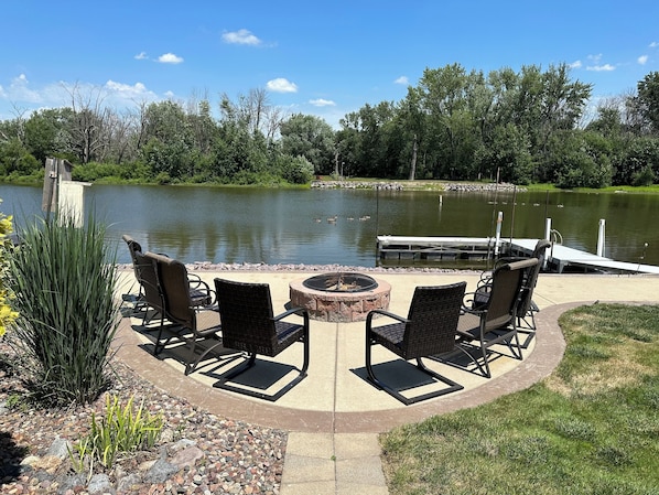 Sit around the firepit and watch the geese swim by while making s'mores.