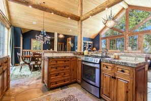 Kitchen - Quick bites to Gourmet cooking,  seating for 3 at bar