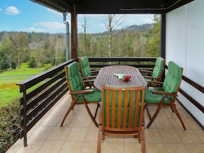 Sky, Plant, Property, Furniture, Green, Tree, Wood, Porch, Interior Design, Chair