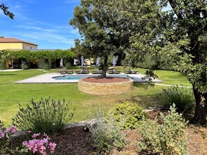 Jardin avec piscine. Location saisonnière à Lambesc Serenity Rentals