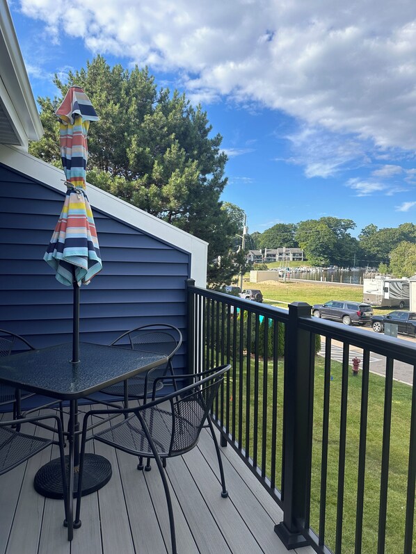 Patio with peek a boo river views