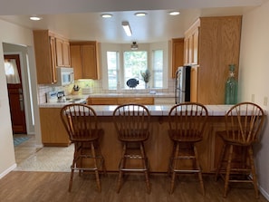 Stocked open kitchen