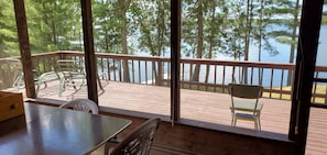 The screened porch is great for eating outside without the bugs.