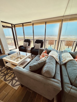 Living area with comfortable seating and views
