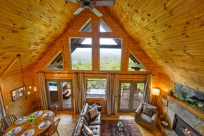 Soaring ceiling in the main living area.
