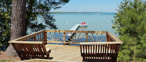 Deck overlooking Torch Lake