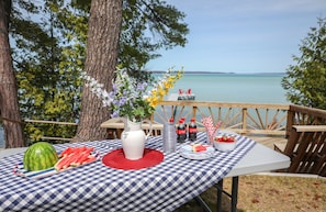 Yard overlooking Torch Lake