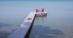 Shallow water and sandy bottom in front of the house
