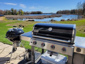 Two NEW Webber Grills
one charcoal and one gas
