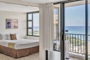 Balcony, Indoors, Bed, Furniture, Painting