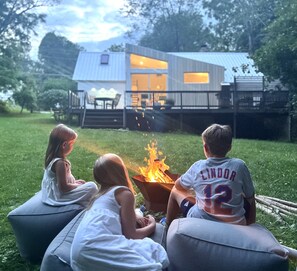 Enjoy our backyard fire pit with family and friends!