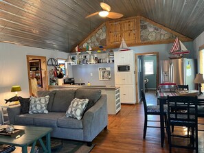 fun coastal theme / open concept floor plan