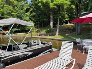 from dock to shore and cottage