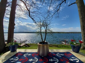 Beautiful afternoons in the shade overlooking the lake.