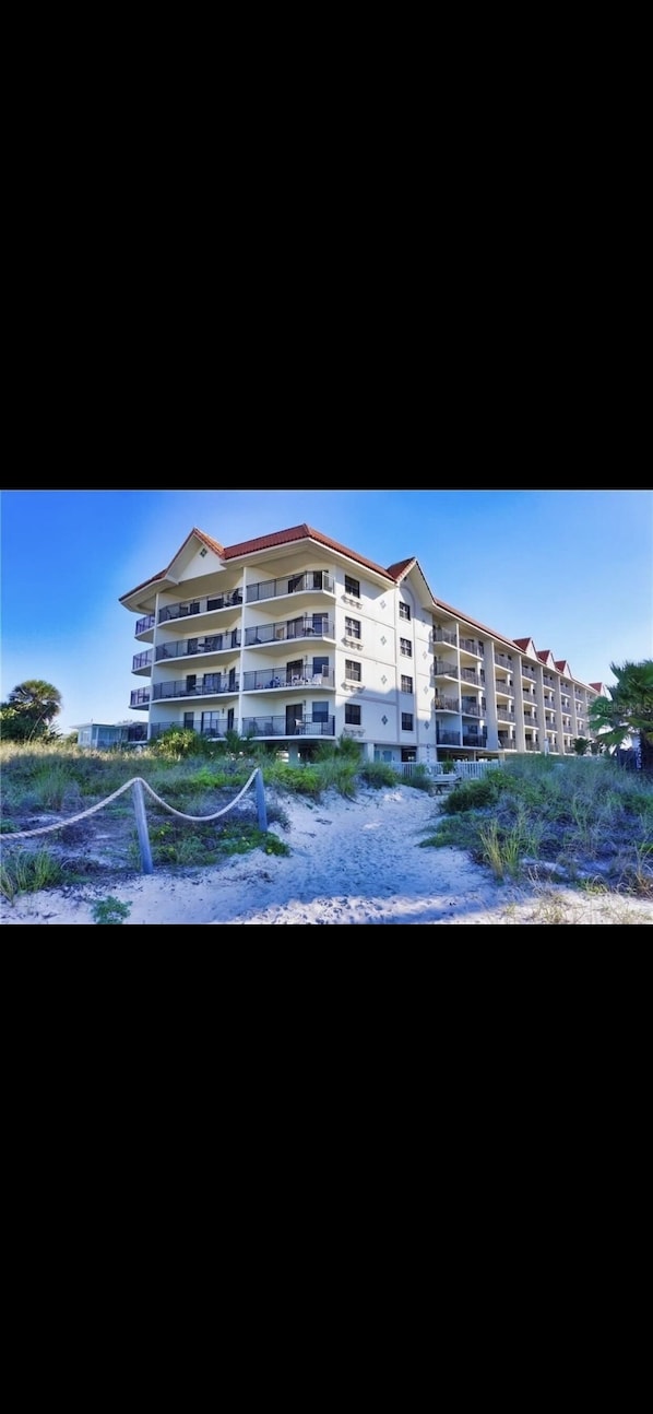 View of Vistas on the Gulf from the beach