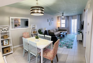 Fully updated main living space. new Leather sleeper sofa/love seat arriving 7/1