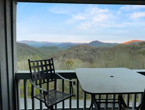 Dining area on porch with beautiful views!