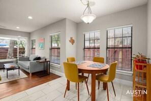 Dining area for four open to the living room