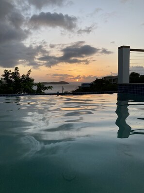 Sunset on hazy day