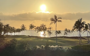 April Sunset & Catamaran from lanai