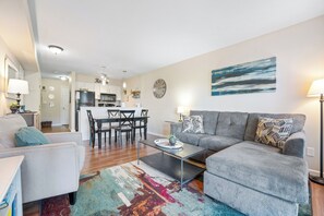 Living room, Dining, and Kitchen