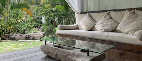 The sofa in veranda area