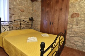The bedroom with double bed 160x200 and wardrobe