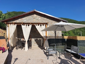Covered dining area