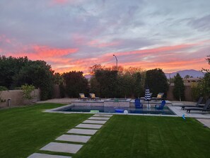 Enjoy amazing sunsets year around.  The back yard and patio area are the spot!