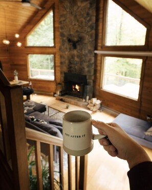 Living room overlooking the forest