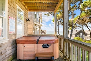 Ocean view from both decks. Ocean view from the hottub on the deck.  -Mike A.