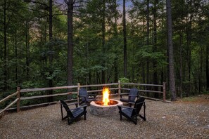 Fire pit with firewood provided