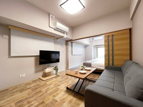 Living room and bedroom view